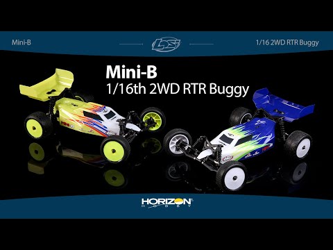 Losi Mini-B 1/16 2WD Brushed Buggy RTR Yellow and White Losi Mini-B 1/16 2WD Brushed Buggy RTR Yellow and White