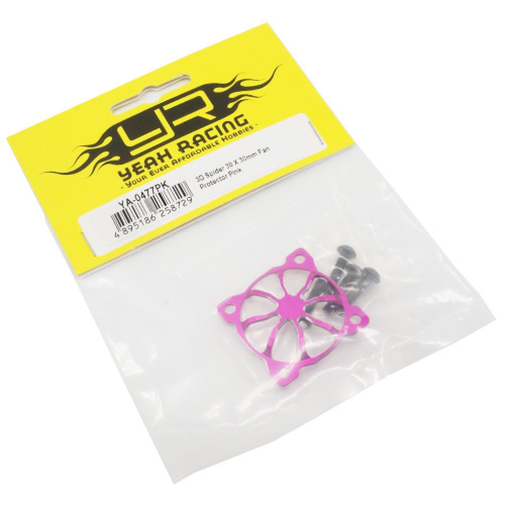 Yeah Racing 3D Spider 30 X 30mm Fan Protector Pink YA-0477PK