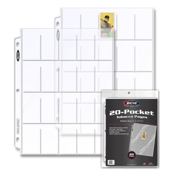 BCW Pro 20-Pocket Tobacco Page (20 CT. Pack)