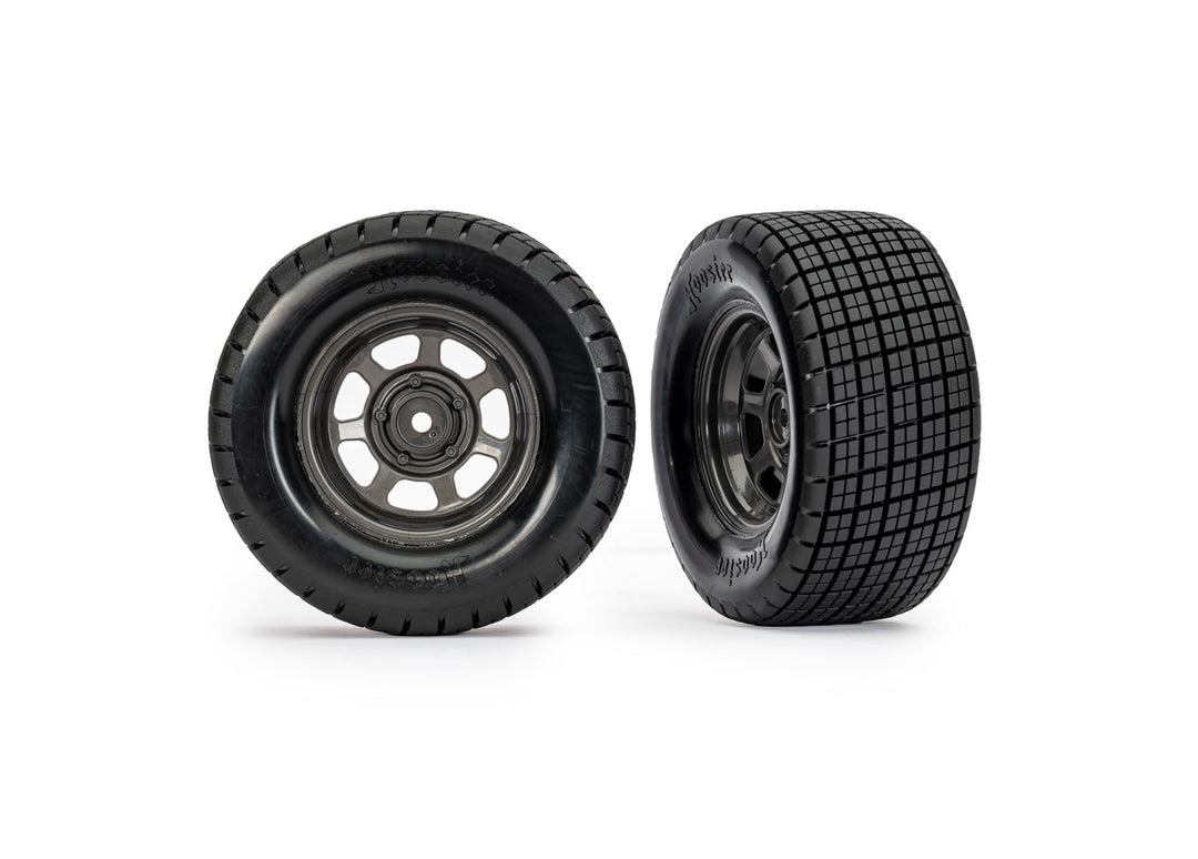 Dirt Oval Gray Rear Wheels w/ Hoosier Tires (2) 10474X