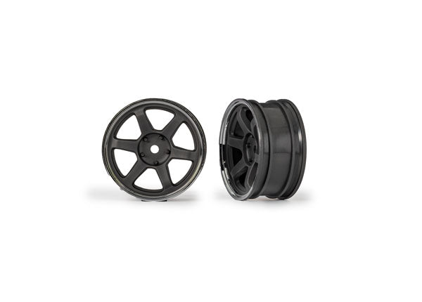 Wheels, 1.9" Six Spoke (Graphite Gray W/Chrome Rim) (Front) (2) 10571