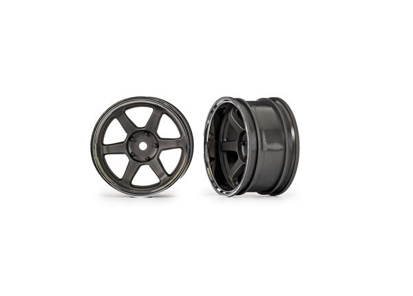 Wheels, 1.9" Six Spoke (Graphite Gray W/Chrome Rim) (Wide, Rear) (2) 10572
