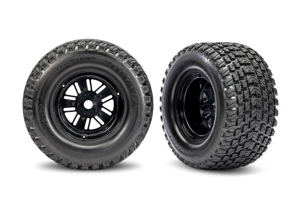 Tires &amp; Wheels Gravix Tires Assembled Dual Profile Pro Scale® Sand Car Black Wheels Rear (1 Right &amp; 1 Left) 10947