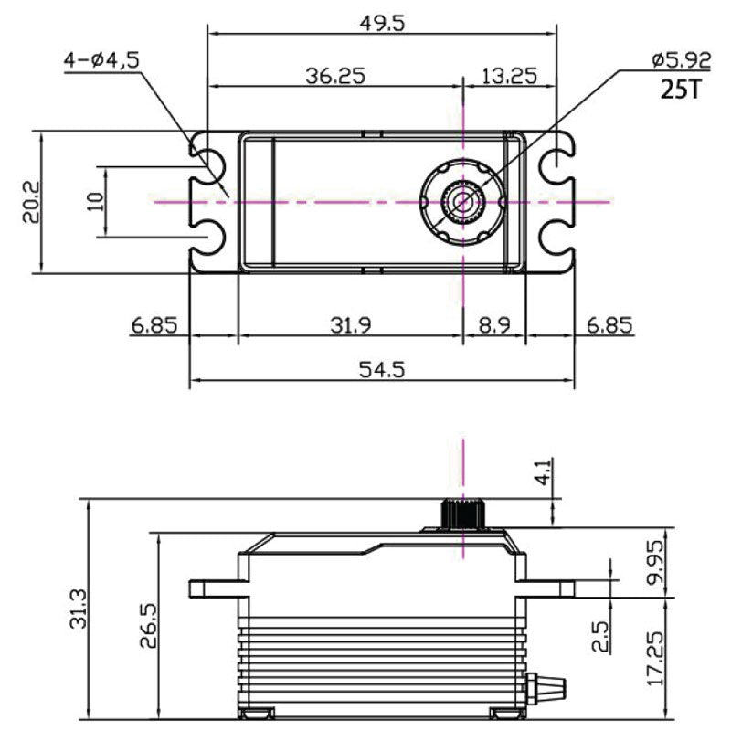 Fantom FR720 20KG – High Torque, HV, Low Profile, Programmable, Digital Racing Servo