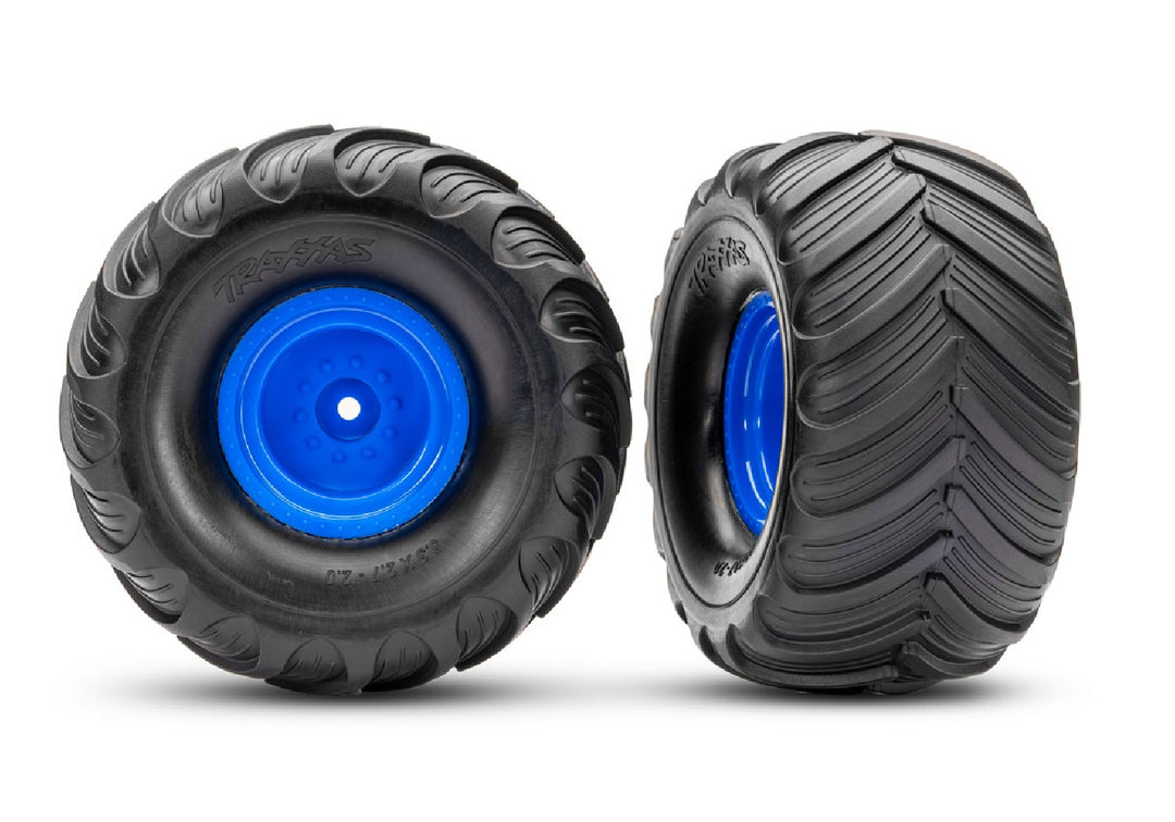 Traxxas 3665 Tires &amp; wheels Assembled Glued (Terra Groove dual profile tires foam inserts) (nitro rear electric front) (2) 3665