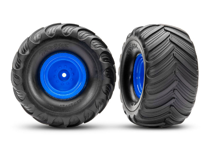 Traxxas 3665 Tires &amp; wheels Assembled Glued (Terra Groove dual profile tires foam inserts) (nitro rear electric front) (2) 3665