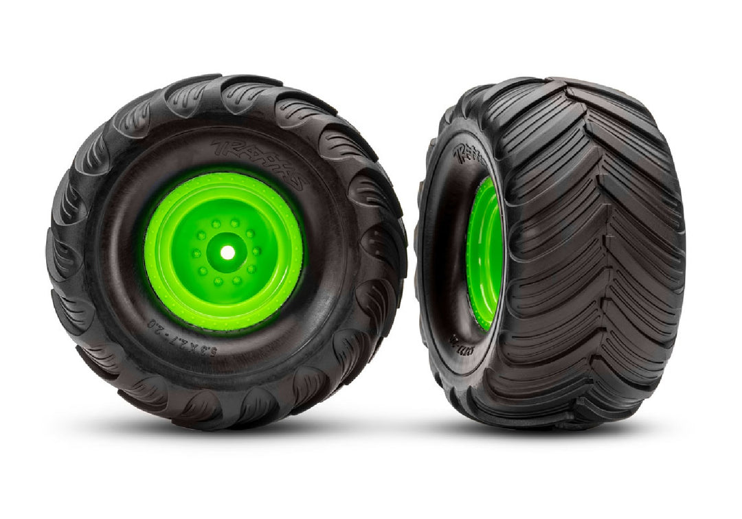 Traxxas 3665 Tires &amp; wheels Assembled Glued (Terra Groove dual profile tires foam inserts) (nitro rear electric front) (2) 3665
