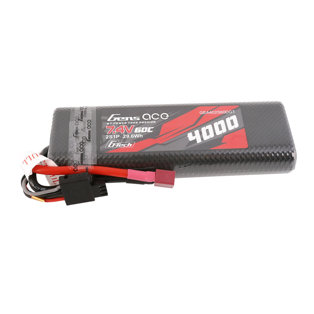 Gens Ace G-Tech 4000mAh 7.4V 60C 2S1P HardCase Lipo Battery Pack 8# With Deans Plug