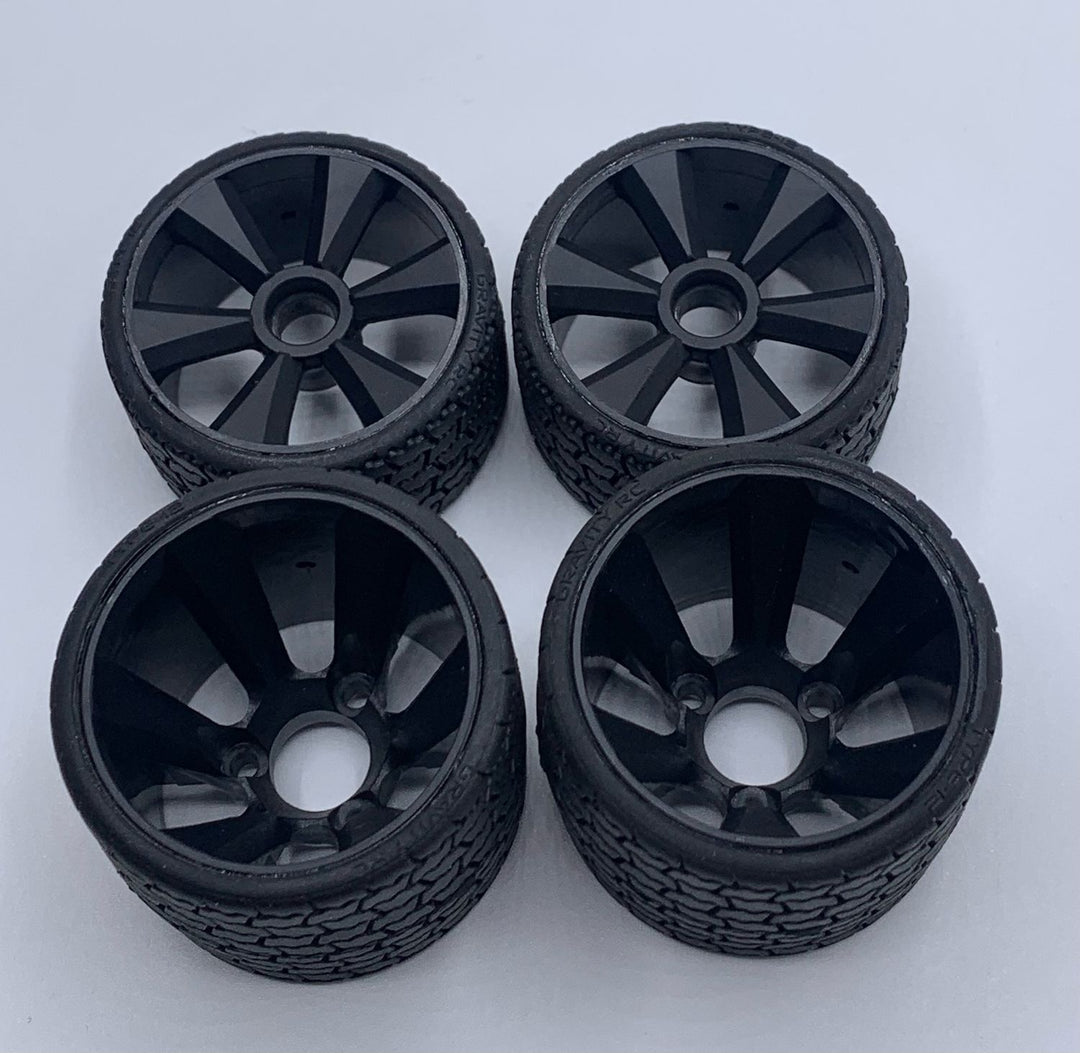 Gravity RC GR12 12th scale rubber tires (4) Pre Glued GRC142