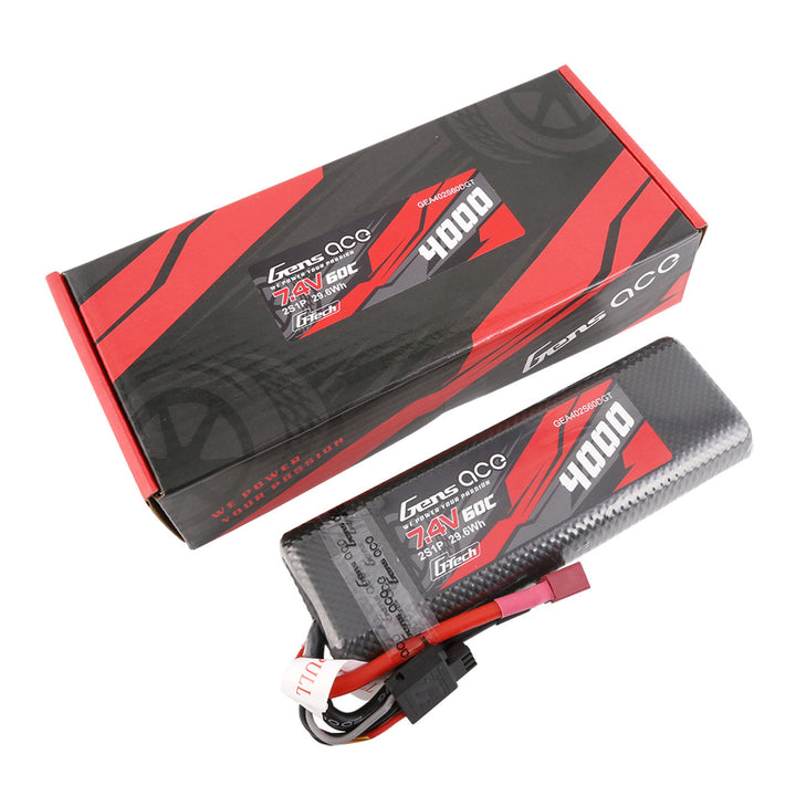 Gens Ace G-Tech 4000mAh 7.4V 60C 2S1P HardCase Lipo Battery Pack 8# With Deans Plug