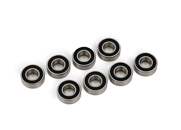 Ball bearing, black rubber sealed, stainless (5x11x4mm) (8) 