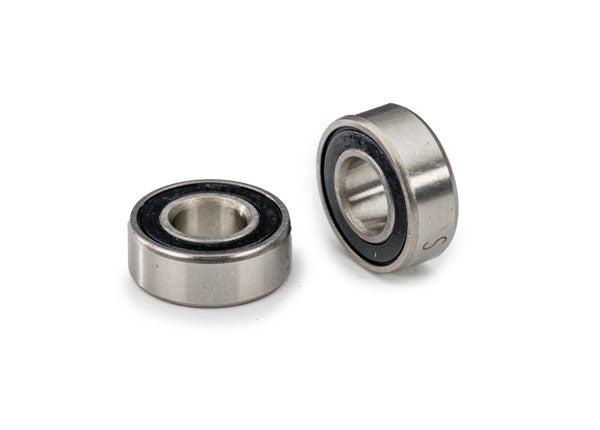 Ball bearing, black rubber sealed, stainless (5x11x4mm) (2) 