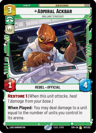 Admiral Ackbar - Brilliant Strategist (097/252) - Spark of Rebellion Foil
