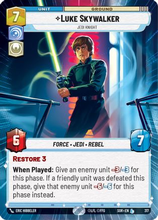 Luke Skywalker - Jedi Knight (Hyperspace) (317) - Spark of Rebellion Foil