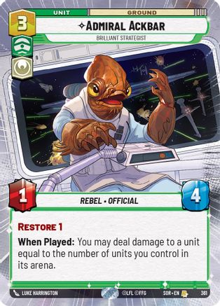 Admiral Ackbar - Brilliant Strategist (Hyperspace) (361) - Spark of Rebellion Foil