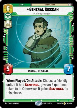 General Rieekan - Defensive Strategist (103/262) - Shadows of the Galaxy Foil