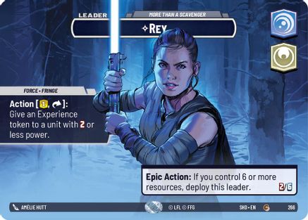 Rey - More Than a Scavenger (Showcase) (266) - Shadows of the Galaxy Foil