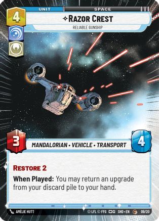 Razor Crest - Reliable Gunship (Hyperspace) (09/20) - Shadows of the Galaxy Weekly Play Promos