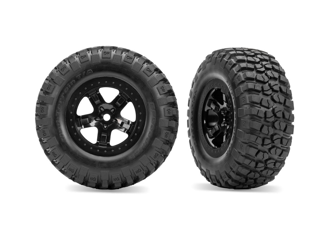 SCT Black Wheels &amp; BFG Mud-Terrain T/A KM2 Tires (2) 5878-BLK