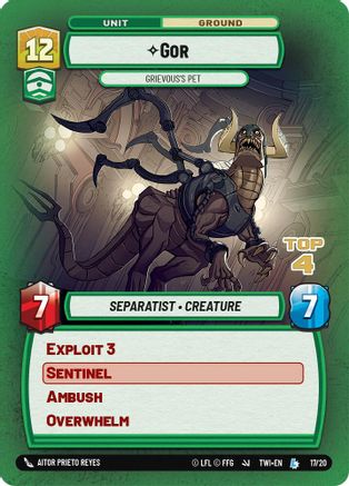 Gor - Grievous's Pet (Top 4) (17/20) - Store Showdown Promos