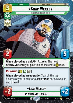 Snap Wexley - Resistance Recon Flier (Hyperspace Foil) (832) - Jump to Lightspeed Foil