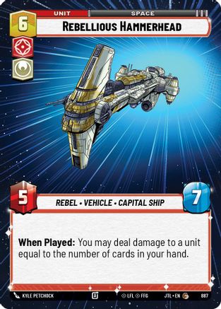 Rebellious Hammerhead (Hyperspace Foil) (887) - Jump to Lightspeed Foil