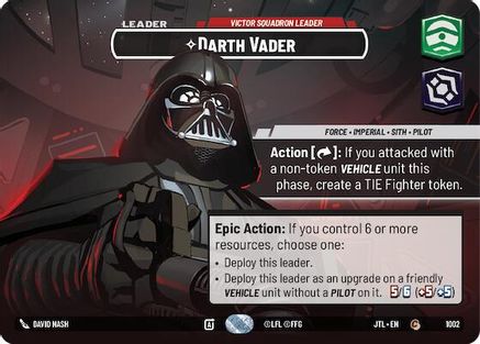 Darth Vader - Victor Squadron Leader (Showcase) (1002) - Jump to Lightspeed Foil