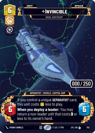 Invincible - Naval Adversary (Serialized) (1112) - Jump to Lightspeed Foil