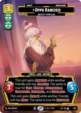 Oppo Rancisis - Ancient Councilor (Prestige) (1053) - Legends of the Force