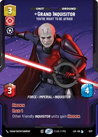 Grand Inquisitor - You're Right to Be Afraid (Prestige Foil) (1077) - Legends of the Force Foil