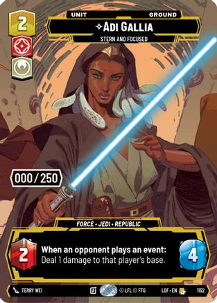 Adi Gallia - Stern and Focused (Serialized) (1152) - Legends of the Force Foil