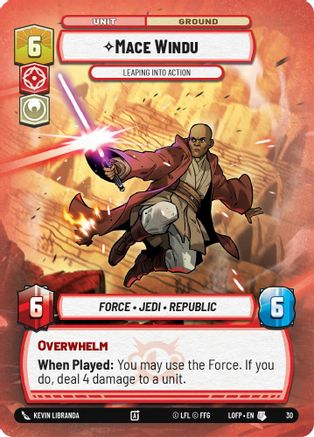 Mace Windu - Leaping into Action (30) - Organized Play Promos Foil