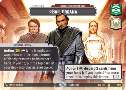 Bail Organa - Doing Everything He Can (Showcase) (1028) - Secrets of Power Foil