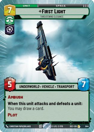 First Light - Threatening Elegance (Hyperspace Foil) (844) - Secrets of Power Foil