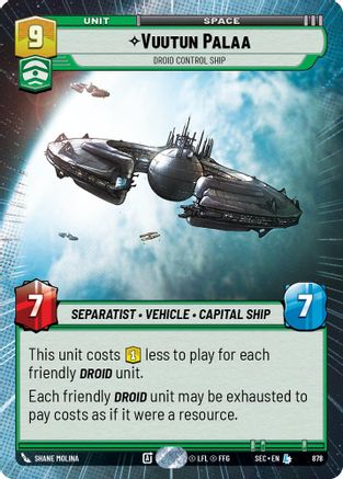 Vuutun Palaa - Droid Control Ship (Hyperspace Foil) (878) - Secrets of Power Foil