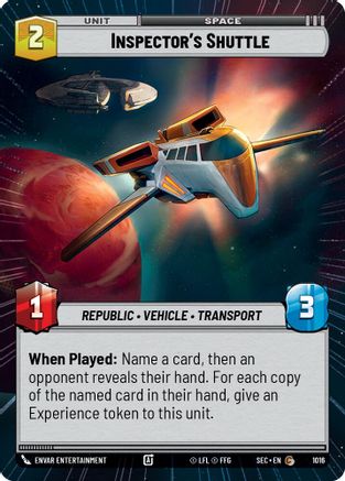 Inspector's Shuttle (Hyperspace Foil) (1016) - Secrets of Power Foil