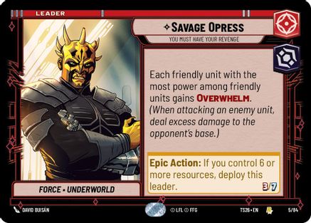 Savage Opress - You Must Have Your Revenge (5/84) - Twin Suns