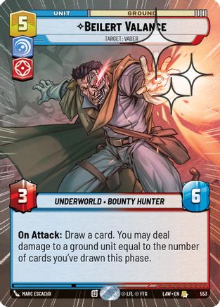Beilert Valance - Target: Vader (Hyperspace Foil) (315) - A Lawless Time Foil