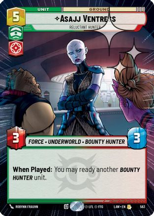 Asajj Ventress - Reluctant Hunter (Hyperspace Foil) (325) - A Lawless Time Foil