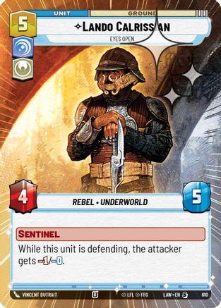 Lando Calrissian - Eyes Open (Hyperspace Foil) (372) - A Lawless Time Foil