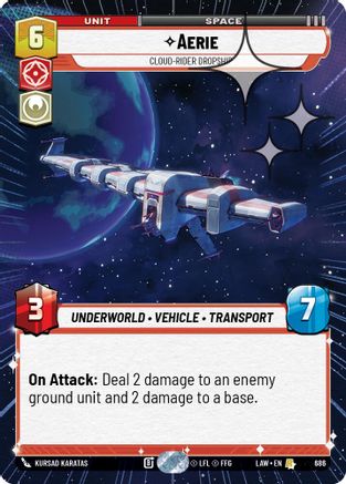 Aerie - Cloud-Rider Dropship (Hyperspace Foil) (448) - A Lawless Time Foil