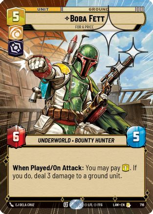Boba Fett - For a Price (Hyperspace Foil) (478) - A Lawless Time Foil