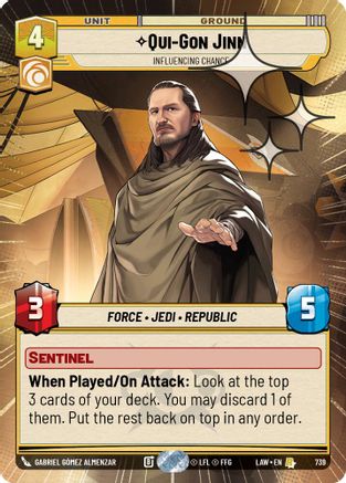 Qui-Gon Jinn - Influencing Chance (Hyperspace Foil) (501) - A Lawless Time Foil