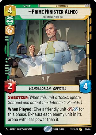 Prime Minister Almec - Scheming Populist (28/84) - Twin Suns