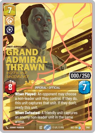 Grand Admiral Thrawn - Grand Schemer (Serialized) (Rose Gold) (1140) - Secrets of Power Foil