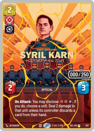 Syril Karn - Where Is He? (Serialized) (Gold) (1137) - Secrets of Power Foil