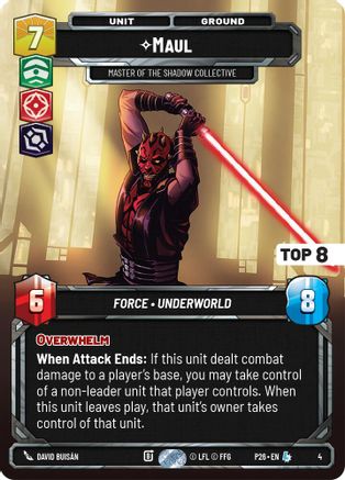 Maul - Master of the Shadow Collective (Top 8) (4) - Organized Play Promos Foil