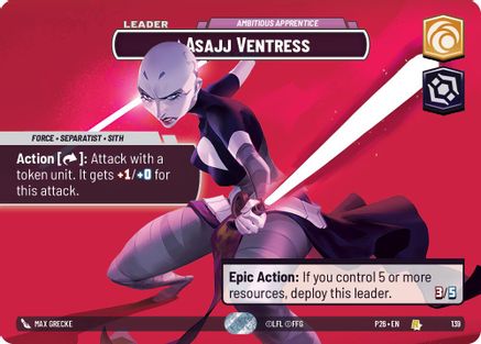 Asajj Ventress - Ambitious Apprentice (Prize Wall) (139) - Galactic Championship 2026 Foil