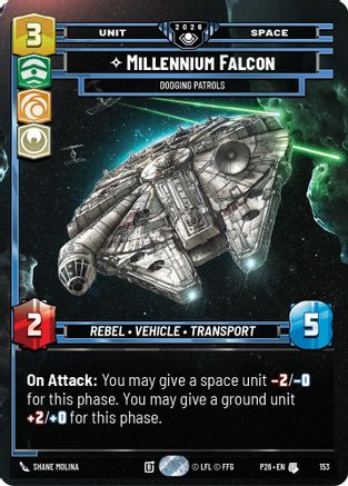 Millennium Falcon - Dodging Patrols (Prize Wall) (Foil) (153) - Galactic Championship 2026 Foil