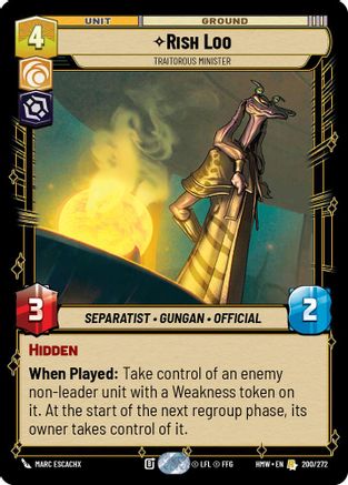 Rish Loo - Traitorous Minister (200/272) - Homeworlds